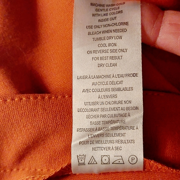 Pinque burnt orange side zip straight leg dress  pants, US12, NWOT - Picture 5 of 5